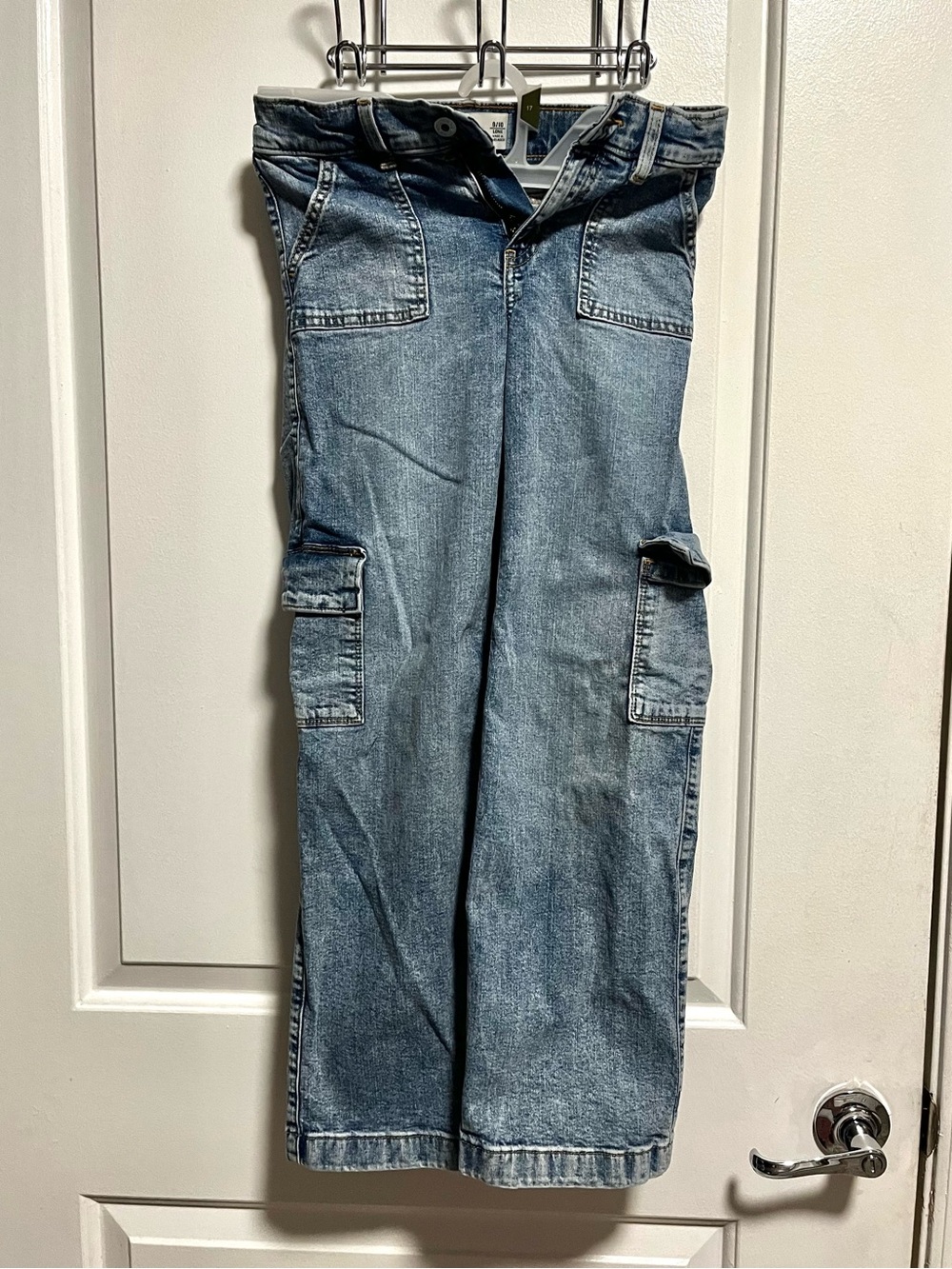 Abercrombie Kids High Rise Wide Leg Jeans in Light Blue Denim